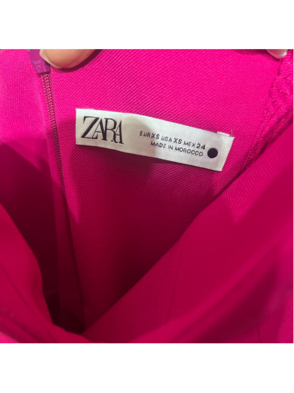 ZARA WOMAN BUSTIER MIDI BUSTIER DRESS Strapless FUCHSIA HOT PINK size XS - Picture 11 of 15